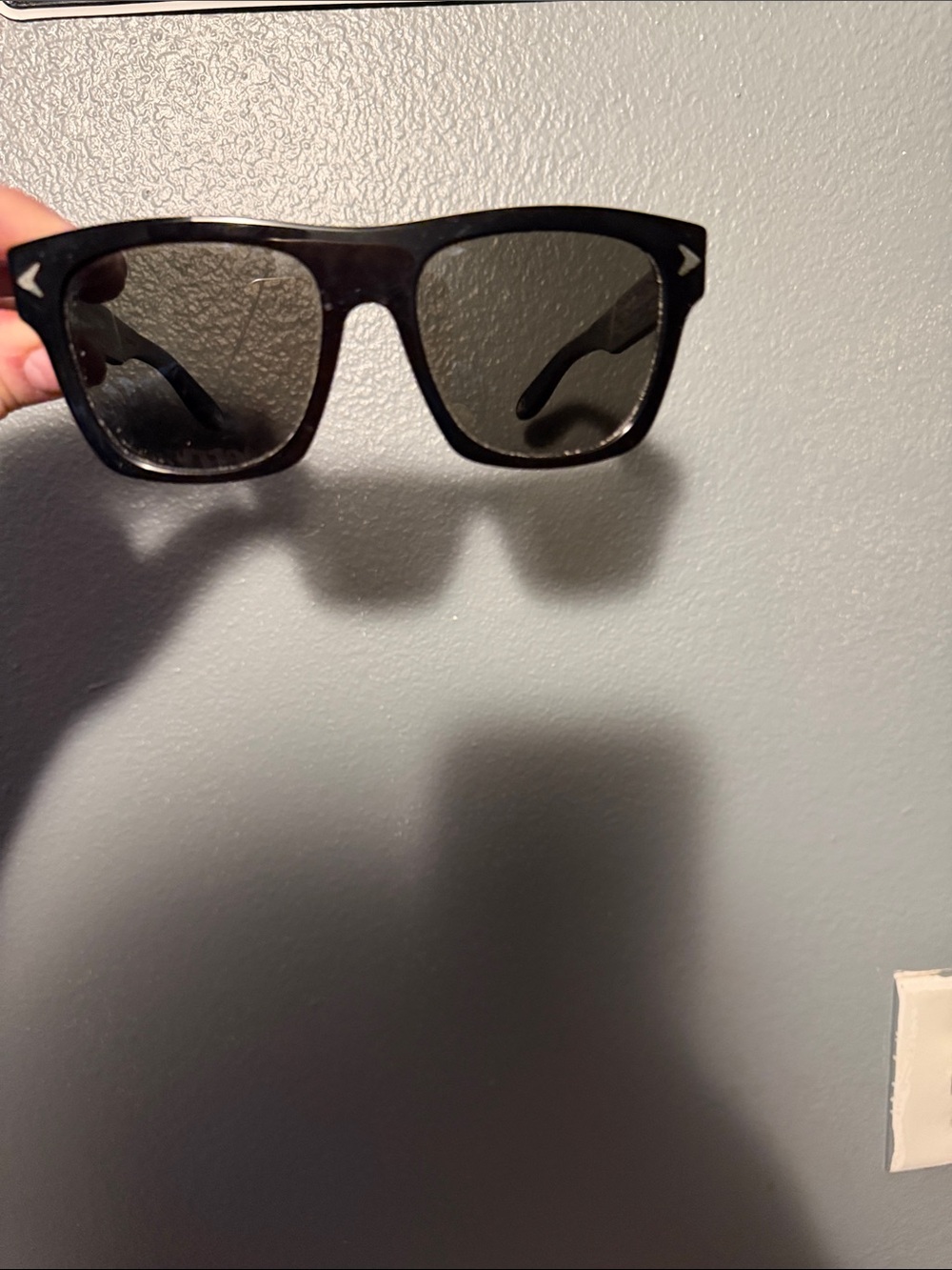 Givenchy Black Square Sunglasses with Subtle Silver Accents